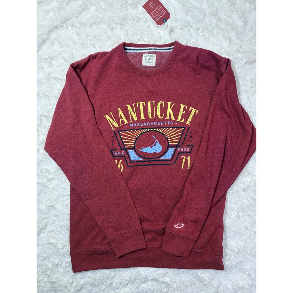 Nantucket Massachusetts Graphic Sweatshirt Maroon Red Womens Medium NWT